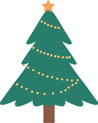 Christmas Tree with Lights and Star