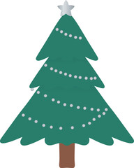 Christmas Tree with Silver Star Lights