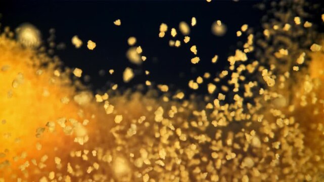 Wheat groats fall and fly. Filmed on a high-speed camera at 1000 fps. High quality FullHD footage