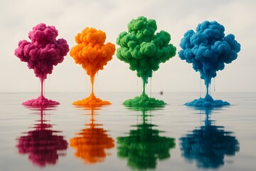 Vibrant Abstract Smoke Art: Colorful Clouds and Patterns in Creative Photography