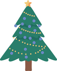 Decorated Christmas Tree with Star