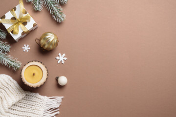 Mocha Mousse trendy color 2025 winter background.