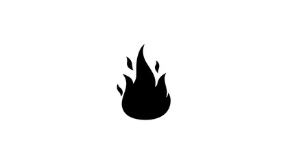 Simple black silhouette of a fire flame icon isolated on a white background. Minimalist graphic vector illustration for design concepts