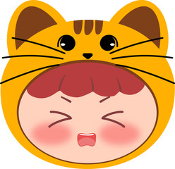 Cute Orange Cat Head Scared