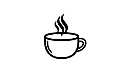 Minimalist Cup of Coffee Line Art Simple Icon for Coffee Lovers and Cafe Designs