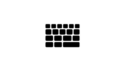 Minimalistic Keyboard Icon A Simple Black and White Design for Digital Interfaces, Technology Themes
