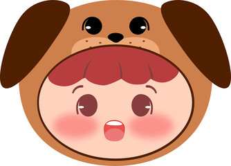 Cute Dog Head Surprised