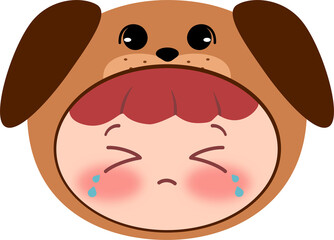 Cute Dog Head Crying