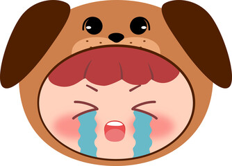Cute Dog Head Crying