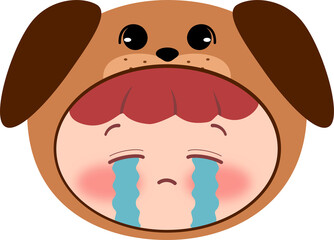 Cute Dog Head Crying