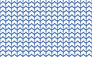 Trellis Seamless pattern. Nautical Mid-Century background with interlocking wave or scallop shapes in bold royal blue. Dense, repeating vertical lattice backdrop for textiles, beach-themed packaging
