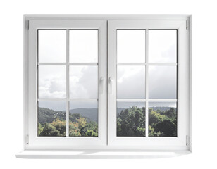  Classic White Window Frame &ndash; Minimal Architectural Element PNG