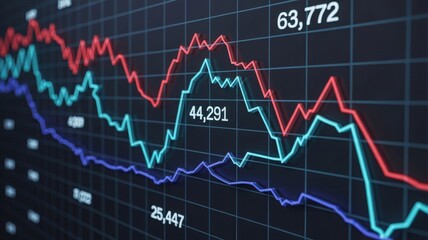 Stock market crash with line graph showing a sharp decline in value and financial loss