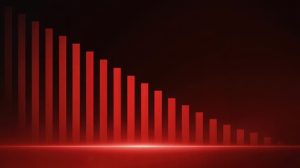 Dramatic red stock market decline chart, indicating financial loss and economic recession