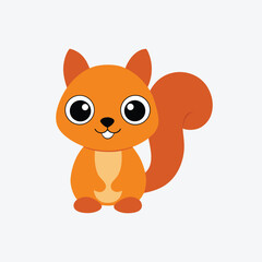 A colorful cute squirrel vector art illustration