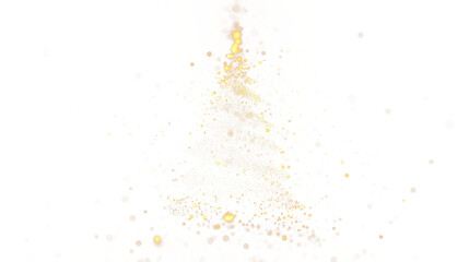 Magical PNG of an abstract Christmas tree formed by golden glitter and sparkling stars. A bright and luxurious holiday symbol, isolated on a transparent background for festive designs.