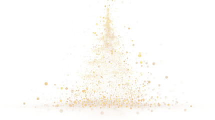 Sparkling Christmas tree of glitter and stars PNG. Luxury effect.