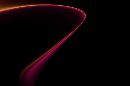 Orange glowing wave and pink shape on black grainy background, blur texture soft gradient noise design