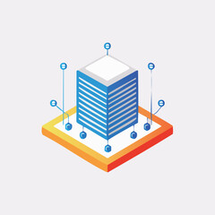 Isometric Data Server with Connected Network Nodes