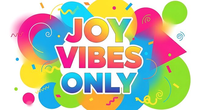 Joy Vibes Only Colorful Abstract Celebration Design for Positive Energy. - Powered by Adobe