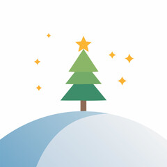 Simple Vector Illustration of a Christmas Tree