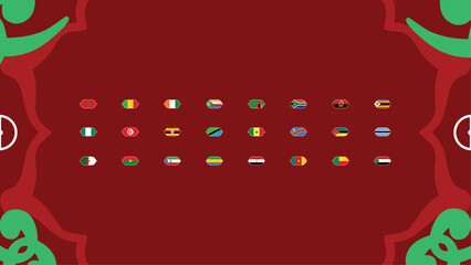 African Nations Morocco 2025 Emblem Flags Countries Teams African Football Symbol Logo Design Vector Illustration