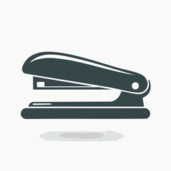Dark Gray Stapler Icon on White Background