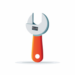 Orange and Silver Adjustable Wrench Tool Illustration