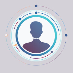 Silhouette of a Person Inside Circular Design