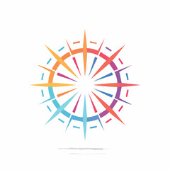 Colorful Abstract Starburst Design with Radial Lines