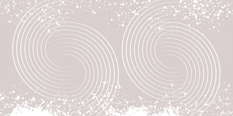 Abstract white glowing geometric lines on gray background. Modern shiny blue circle lines pattern.