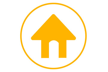 yellow home button icon for web app website ui design