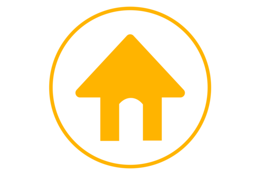 yellow home button icon for web app website ui design