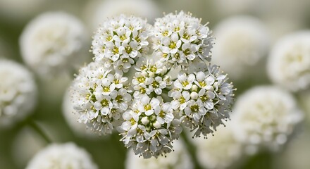 Fototapeta premium Delicate White Flower Cluster Blooming in Soft Natural Light