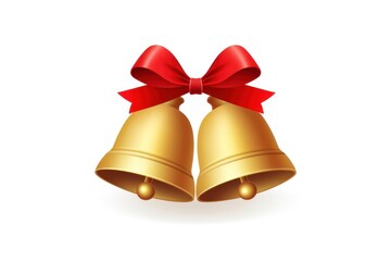 Bell ribbon white background celebration.