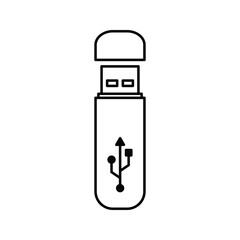  icons of flash drive, flash disk, USB drive symbols, isolated on a white background.
