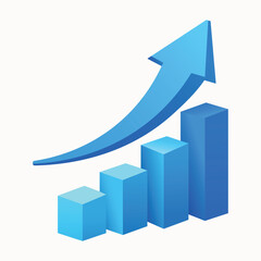 3D Business Growth Arrow