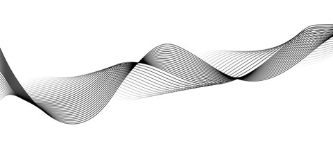 Futuristic Soundwave Pattern for Design. Digital Flow Lines and Curves. Smooth Blended Vector Illustration.