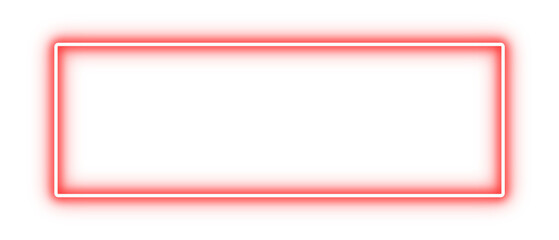 red rectangle neon frame isolated on transparent background, glowing light sign box border for banner and presentation design © Jyotishman