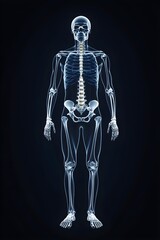 Human Skeletal System X Ray Anatomy Blue Transparent