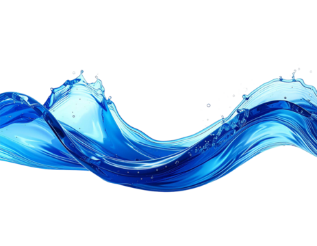 Blaue Wasserwelle, transparenter Hintergrund, PNG