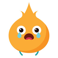 Obraz premium Crying orange character with big eyes and open mouth