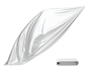 Elegant Draped White Cloth with Folded Fabric Accent – Transparent PNG