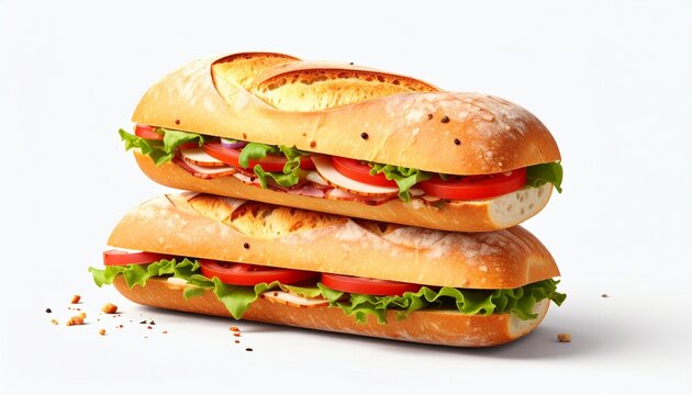 Rustic bread with basil leaves