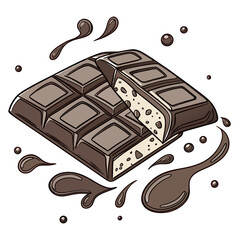 Vector art of chocolate bar with filling