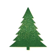 Obraz premium Green color Christmas tree icon christmas shape plant.