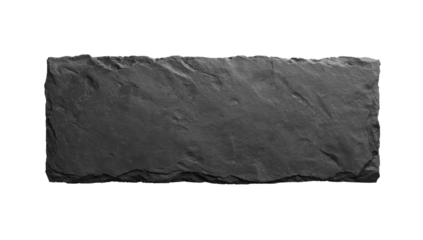 Monochrome Stone Slab Presentation Surface with Textured Edges Isolated Element