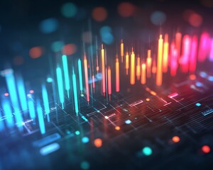 Floating crypto ledger interface with layered charts