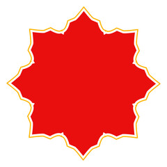 Red yellow festive shape frame design element