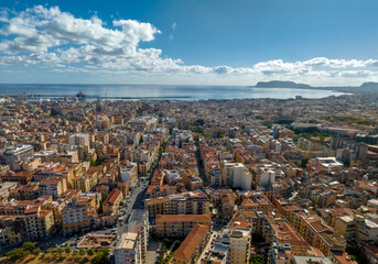 Fototapeta premium Aerial view of the city of Palermo, Sicily, Italy.